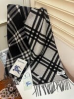 Check Cashmere Scarf black - 图片 4