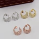 Etincelle de Cartier hoop earrings, triple row, paved - 图片 9