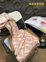 FF Scarf Light pink cashmere scarf - 图片 2