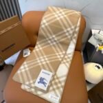 Check Wool Scarf Sand beige - 图片 2
