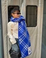 Check Wool Scarf Knight - 图片 12