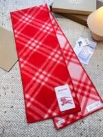 Check Wool Scarf Crayon red - 图片 2