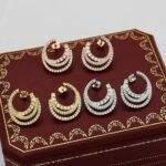 Etincelle de Cartier hoop earrings, triple row, paved - 图片 12