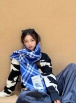 Check Wool Scarf Knight - 图片 9