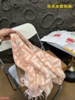 FF Scarf Light pink cashmere scarf - 图片 5