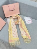 yellow and pink polka dot scarf - 图片 4