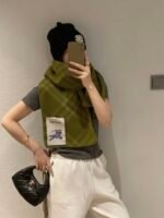 Check Wool Scarf green - 图片 4