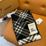 Check Wool Scarf black - 图片 2
