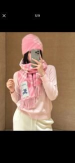 Check Cashmere Scarf pink - 图片 7