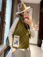 Check Wool Scarf green - 图片 9