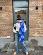 Check Wool Scarf Knight - 图片 13
