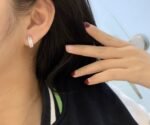 Circular diamond stud earrings - 图片 5