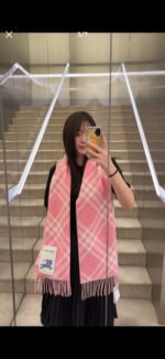 Check Cashmere Scarf pink - 图片 11