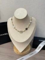 25p black and white camellia choker - 图片 5