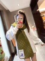 Check Wool Scarf green - 图片 11