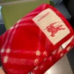 Check Wool Scarf Crayon red - 图片 3