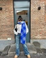 Check Wool Scarf Knight - 图片 6