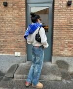 Check Wool Scarf Knight - 图片 7