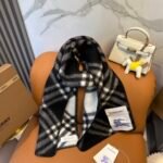Check Wool Scarf black - 图片 5