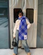 Check Wool Scarf Knight - 图片 15