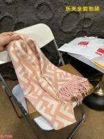 FF Scarf Light pink cashmere scarf - 图片 8
