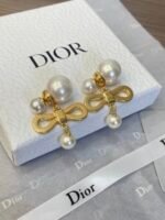 mental Pearl and bow earrings - 图片 6