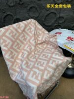 FF Scarf Light pink cashmere scarf - 图片 10