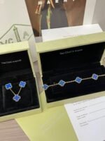 Vintage Alhambra bracelet, 5 motifs Bracelet Necklace Earring Set - 图片 10