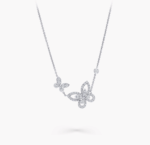 Double Butterfly Silhouette Diamond Pendant