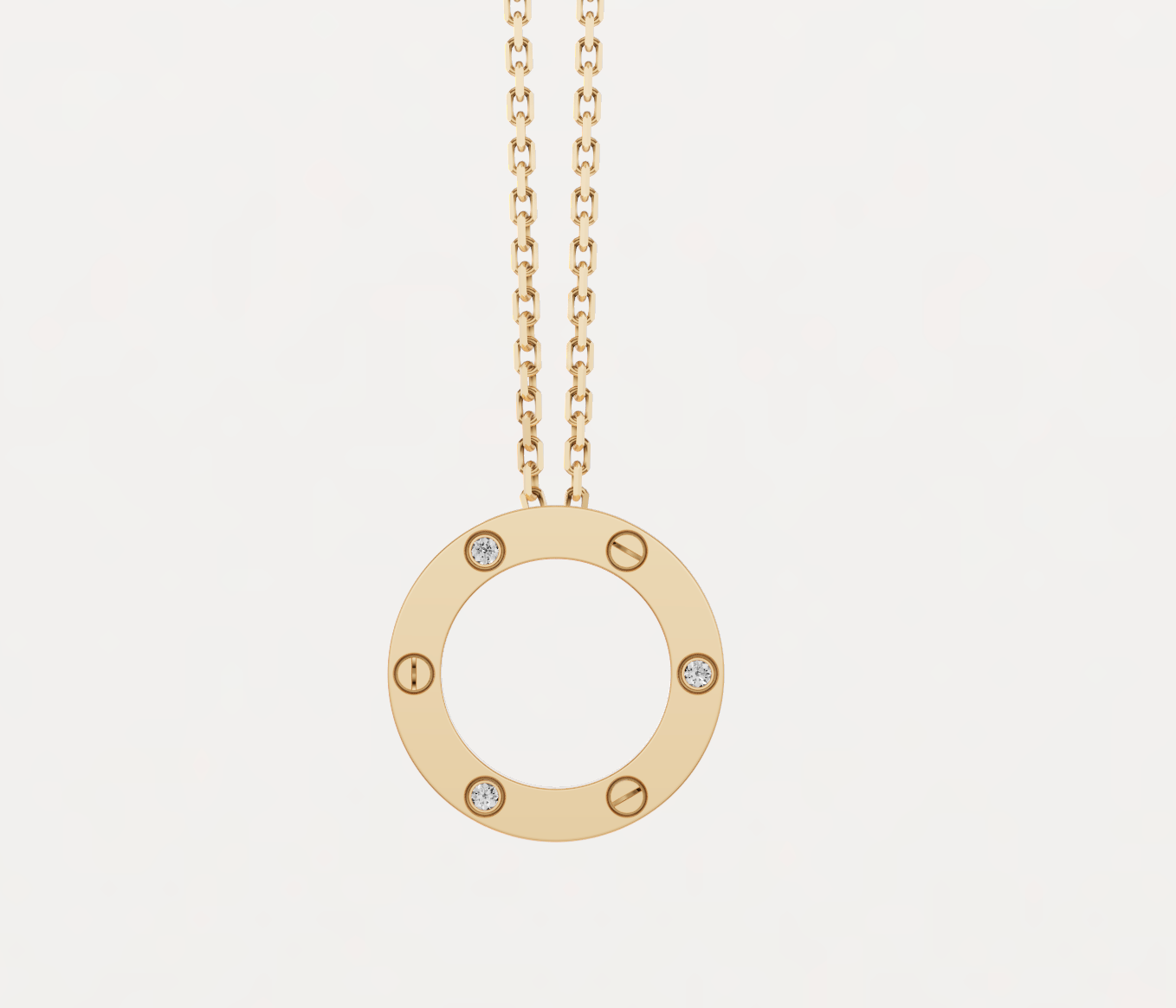 LOVE pendant, 3 diamonds