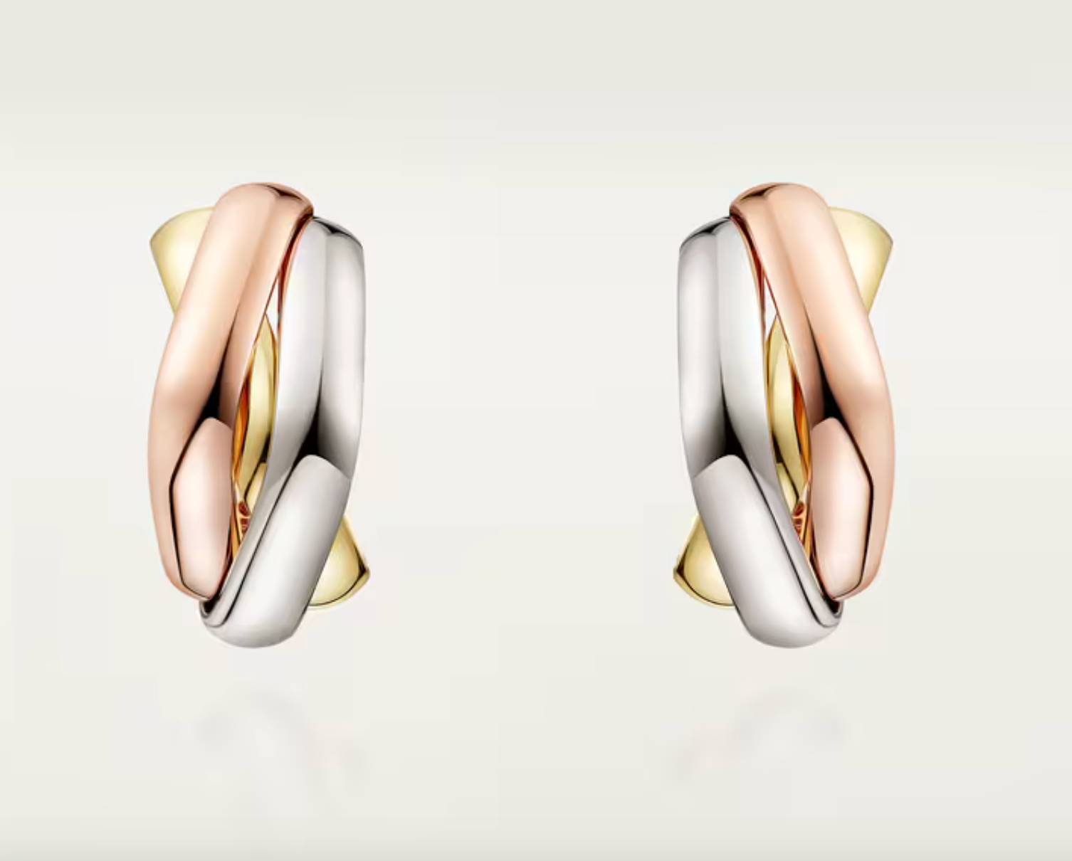 Trinity earrings, cushion-shaped