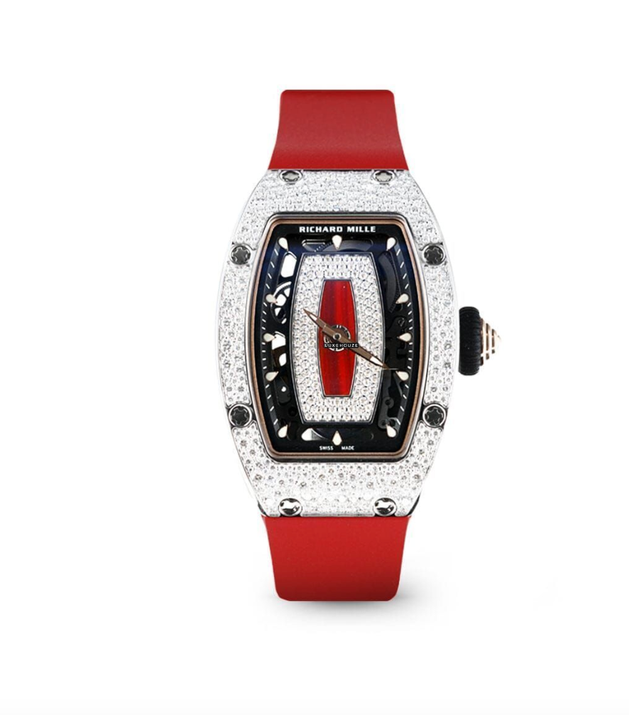 RM07-01 White Gold Snow Set Diamonds (Red Lips)