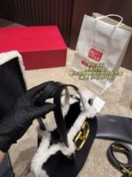 Valentino Suede Lambswool Tote Bag black - 图片 7