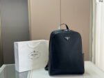 Prada black cross-grain calfskin backpack