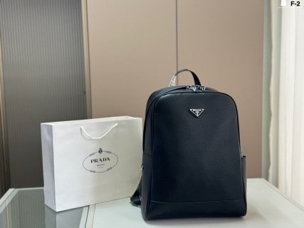 Prada black cross-grain calfskin backpack