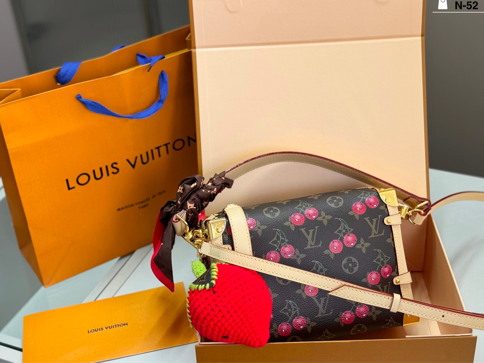 LV x Takashi Murakami cherry side trunk